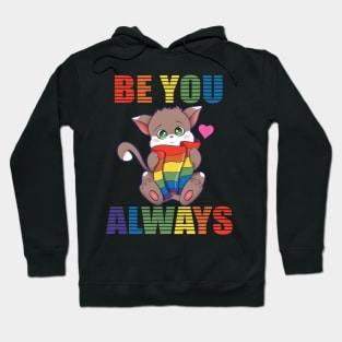 Pride Rainbow LGBTQ Be You Cat Hoodie